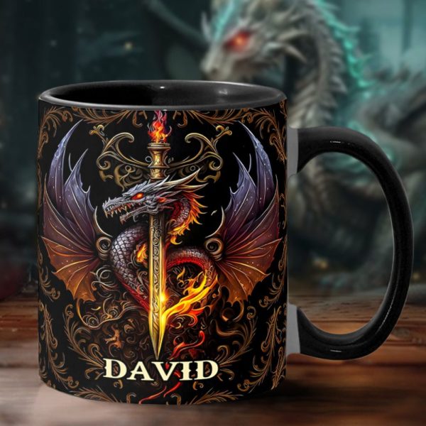 Heart Of A Dragon - Personalized Dragon Accent Mug