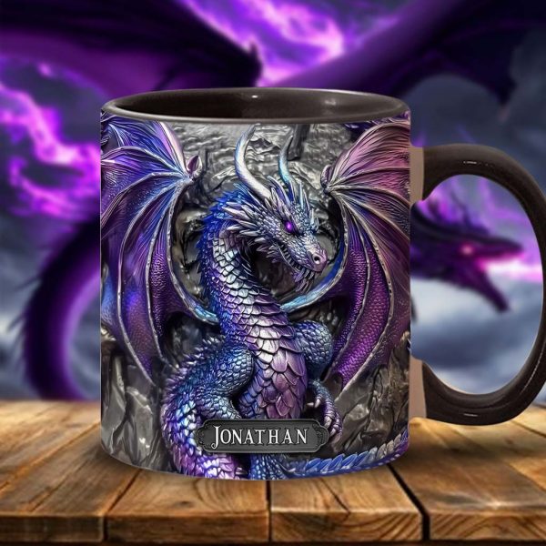 Purple Dragon - Personalized Dragon Accent Mug