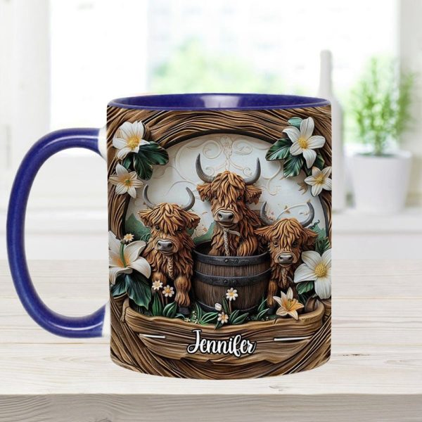 Highland Cow - Personalized Cow Accent Mug