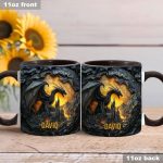 Dragons With Castle - Personalized Dragon Accent Mug