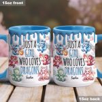 Just A Girl Who Loves Dragons - Personalized Dragon Accent Mug