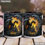 Dragons With Castle - Personalized Dragon Accent Mug