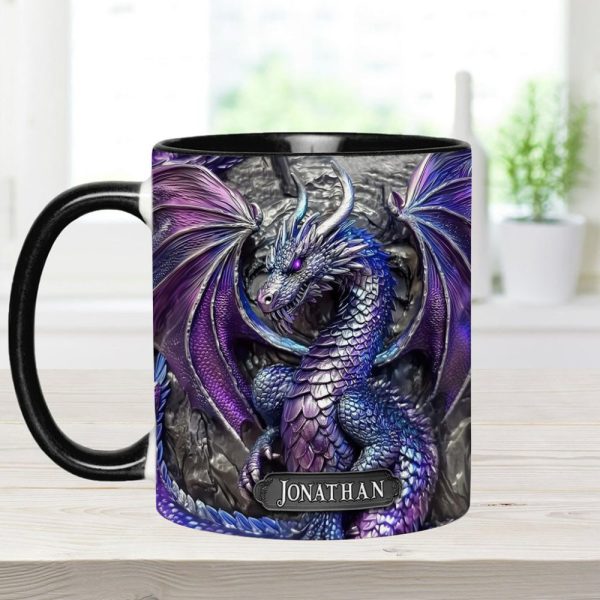 Purple Dragon - Personalized Dragon Accent Mug