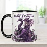 Soul Of A Witch Heart Of A Dragon - Personalized Dragon Accent Mug