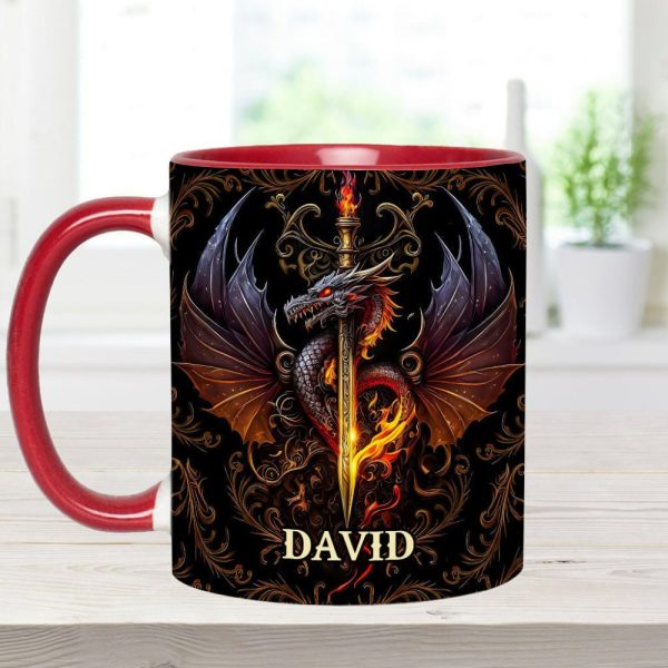 Heart Of A Dragon - Personalized Dragon Accent Mug