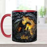Dragons With Castle - Personalized Dragon Accent Mug