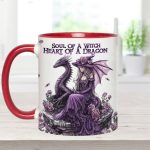 Soul Of A Witch Heart Of A Dragon - Personalized Dragon Accent Mug