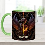 Heart Of A Dragon - Personalized Dragon Accent Mug