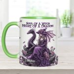 Soul Of A Witch Heart Of A Dragon - Personalized Dragon Accent Mug