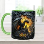 Dragons With Castle - Personalized Dragon Accent Mug