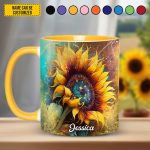 Beautiful Sunflower - Personalized Sunflower Accent Mug