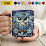 Personalized Crystal Blue Owl Accent Mug
