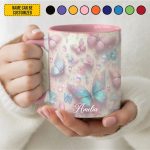 Personalized Colorful Butterflies Accent Mug