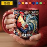 Personalized Rooster Accent Mug