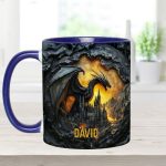 Dragons With Castle - Personalized Dragon Accent Mug
