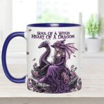 Soul Of A Witch Heart Of A Dragon - Personalized Dragon Accent Mug