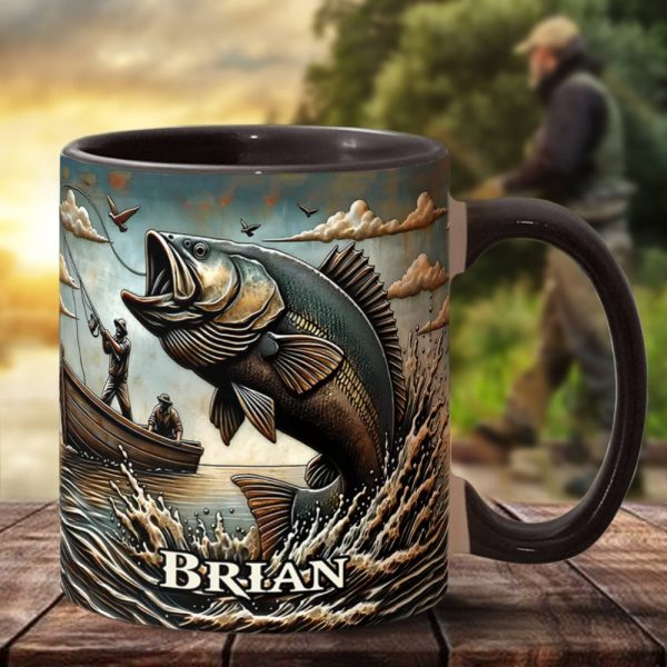 Love Fishing - Personalized Fishing Accent Mug