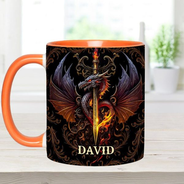 Heart Of A Dragon - Personalized Dragon Accent Mug