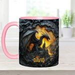 Dragons With Castle - Personalized Dragon Accent Mug
