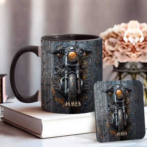 Never Underestimate An Old Man With A Motorcycle - Personalized Biker Accent Mug