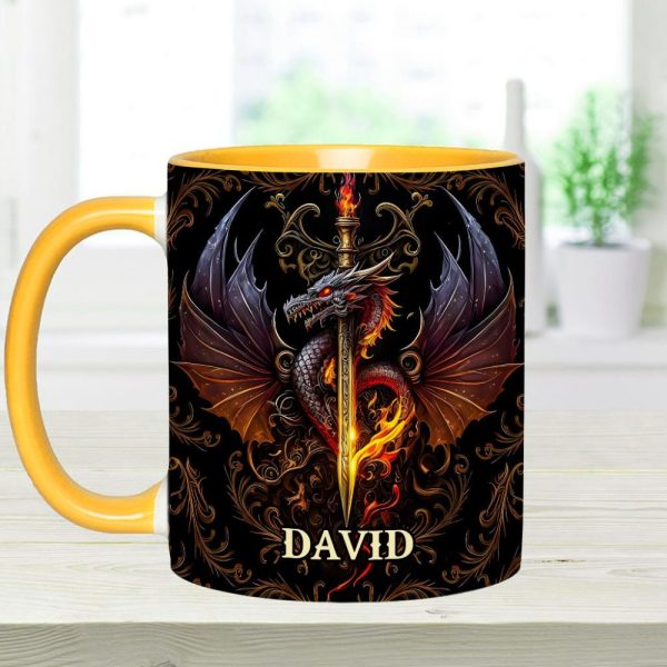 Heart Of A Dragon - Personalized Dragon Accent Mug