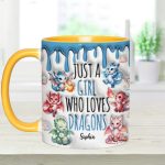Just A Girl Who Loves Dragons - Personalized Dragon Accent Mug