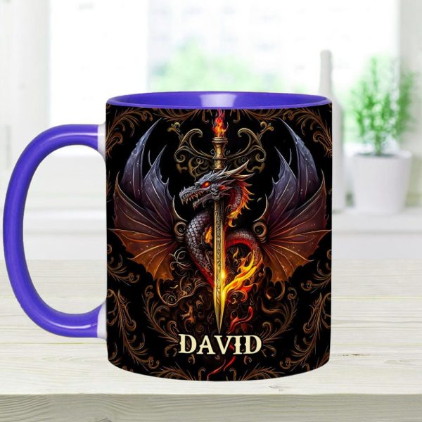 Heart Of A Dragon - Personalized Dragon Accent Mug