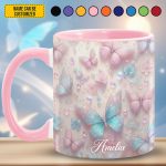 Personalized Colorful Butterflies Accent Mug