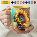 Beautiful Sunflower - Personalized Sunflower Accent Mug