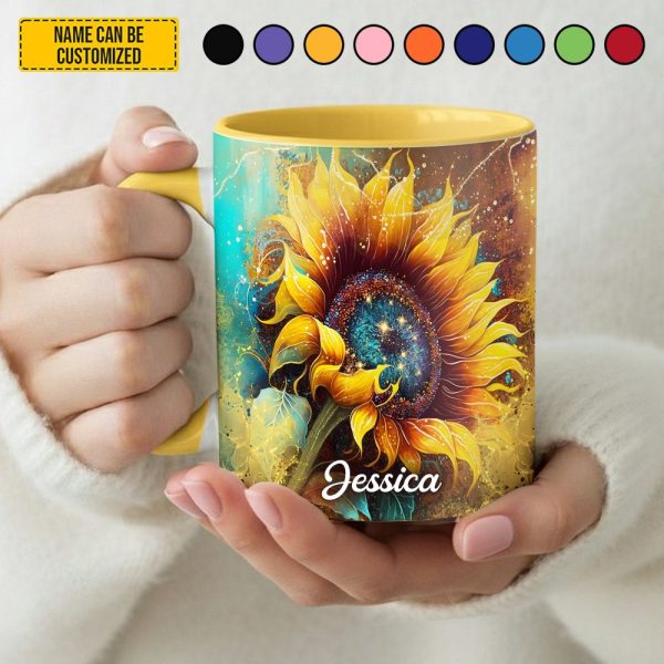 Beautiful Sunflower - Personalized Sunflower Accent Mug
