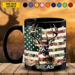 Deer Hunting American Flag - Personalized Hunting Accent Mug