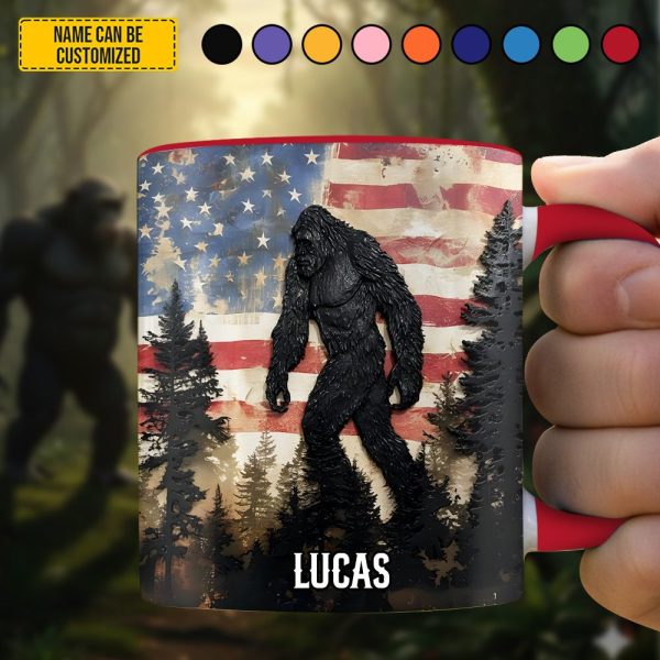 Patriotic Bigfoot - Personalized Bigfoot Accent Mug