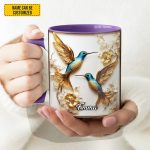 Personalized Beautiful Hummingbird Accent Mug