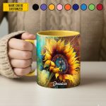Beautiful Sunflower - Personalized Sunflower Accent Mug