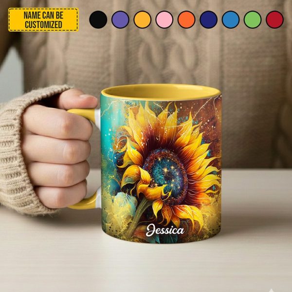 Beautiful Sunflower - Personalized Sunflower Accent Mug