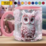 Pink Owl - Personalized Owl Accent Mug