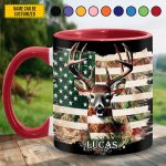 Deer Hunting American Flag - Personalized Hunting Accent Mug