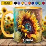 Beautiful Sunflower - Personalized Sunflower Accent Mug