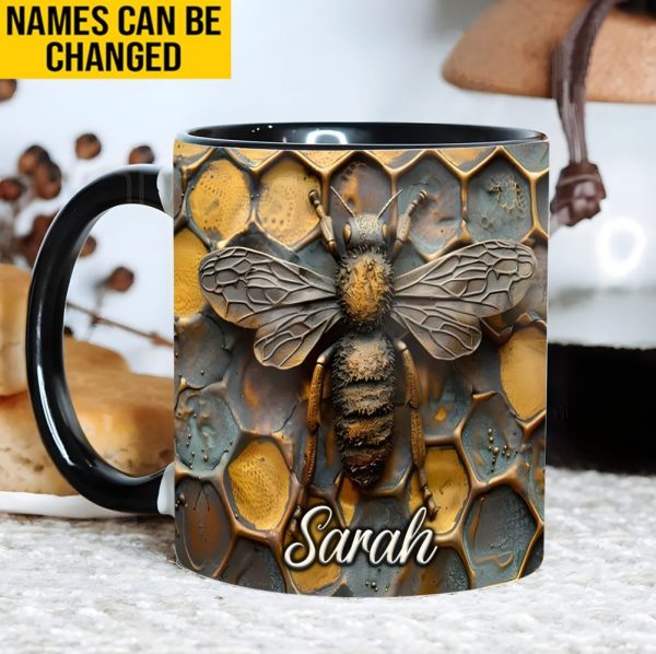 Bee Accent Mug - Personalized Accent Mug