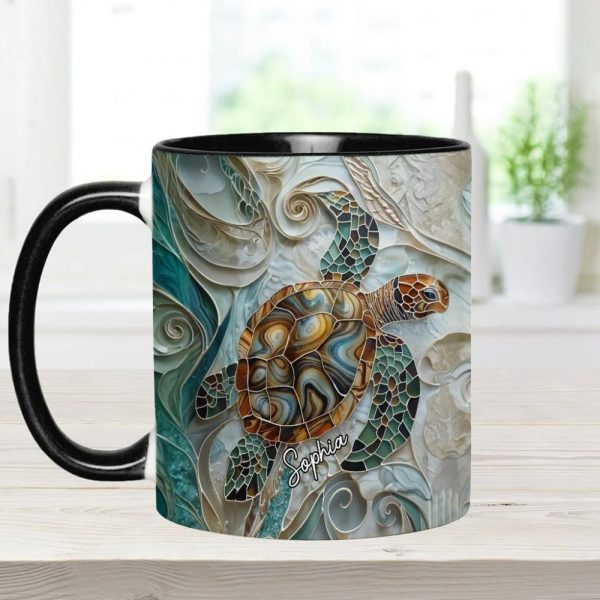 Love Turtles, Personalized Turtle Accent Mug