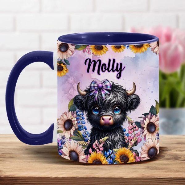 Cute Little Highland Cow - Personalized Accent Mug