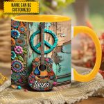 Guitar & Hippie Accent Mug - Personalized Accent Mug