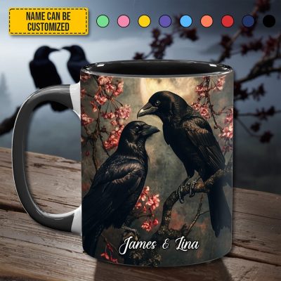 Personalized Raven Couple Accent Mug