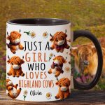 Just A Girl Who Loves Highland Cows - Personalized Highland Cow Accent Mug
