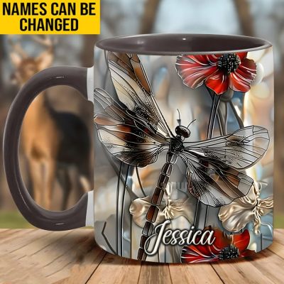 Fantasy Dragonfly Personalized Accent Mug