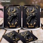Black Dragon - Personalized Dragon Accent Mug