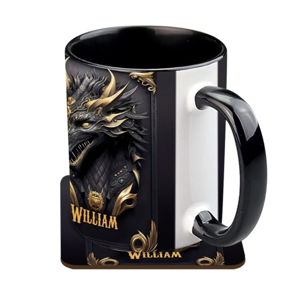 Black Dragon - Personalized Dragon Accent Mug