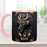 Black Dragon - Personalized Dragon Accent Mug