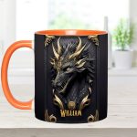 Black Dragon - Personalized Dragon Accent Mug