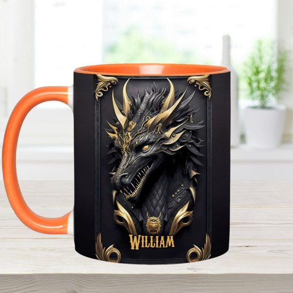 Black Dragon - Personalized Dragon Accent Mug